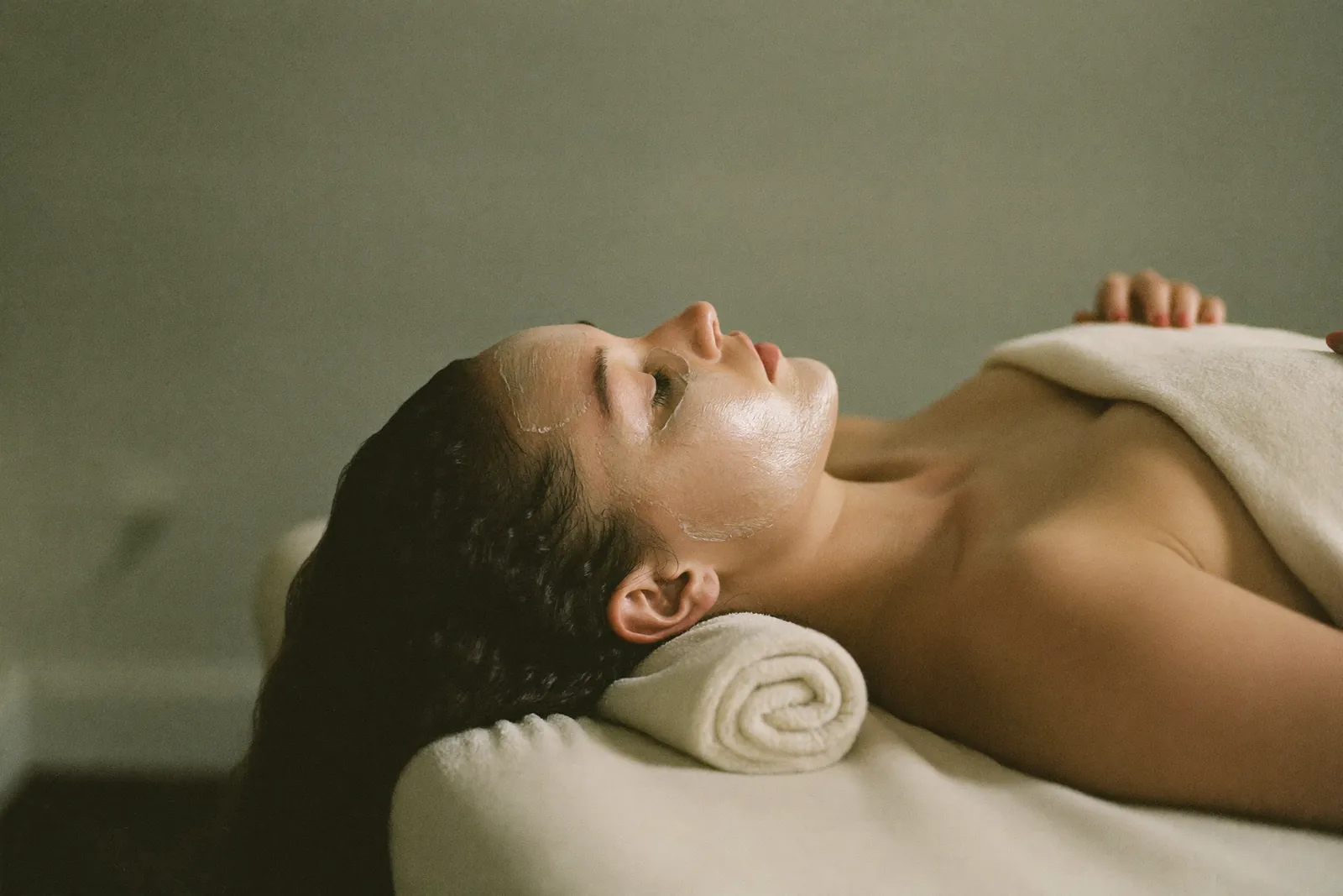 A calm facial treatment moment